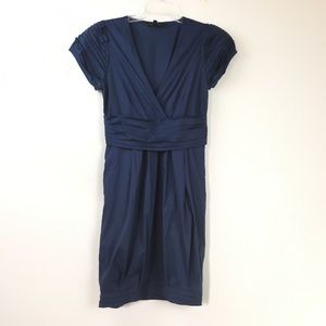 BCBG Maxazria Blue Shortsleeve Career Dress